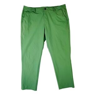 Libin Mens Golf Pants Green Performance Chino Trousers 38W x 29L